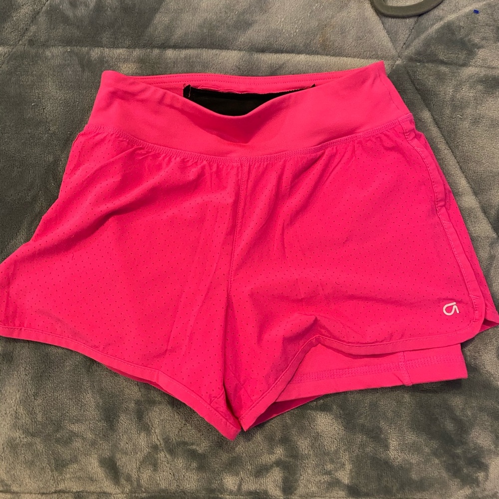 Hot pink athletic shorts